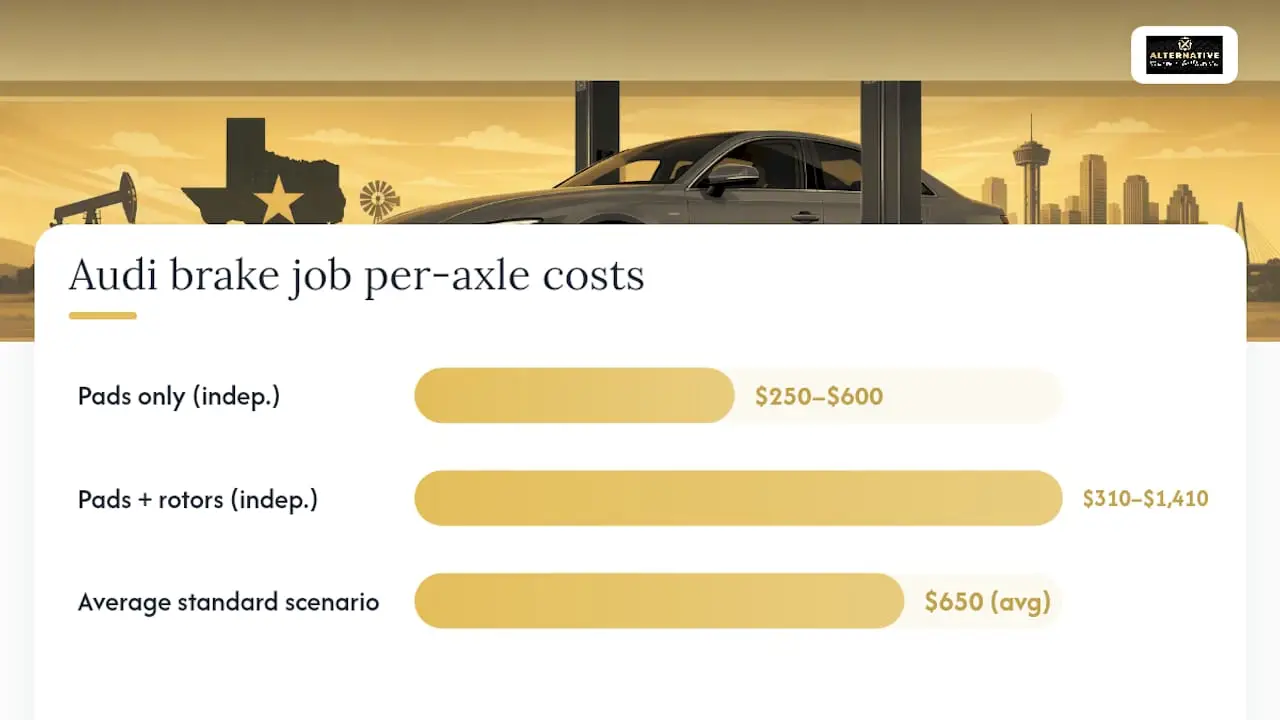 Comparison of brake job cost ranges