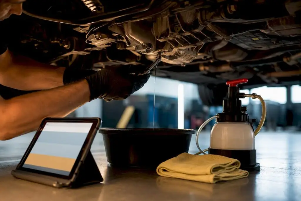 Technician servicing anonymous transfer case