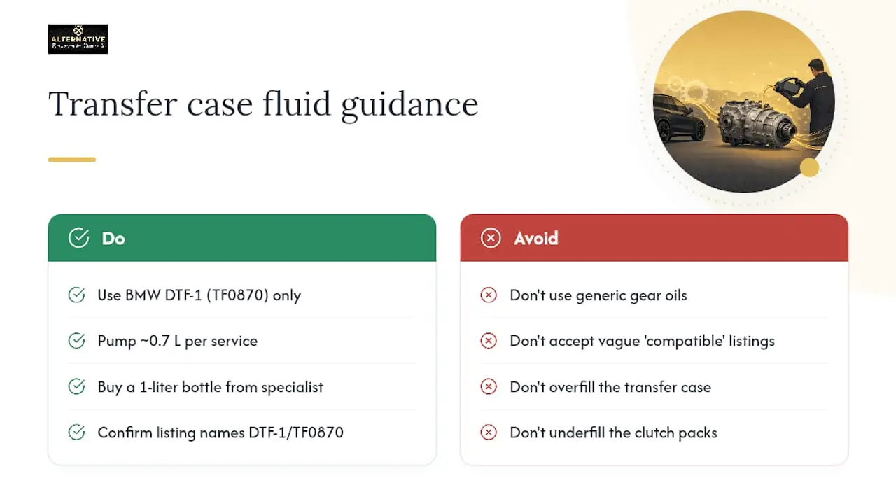 What Fluid and Volume Does a BMW Transfer Case Need? — overview diagram