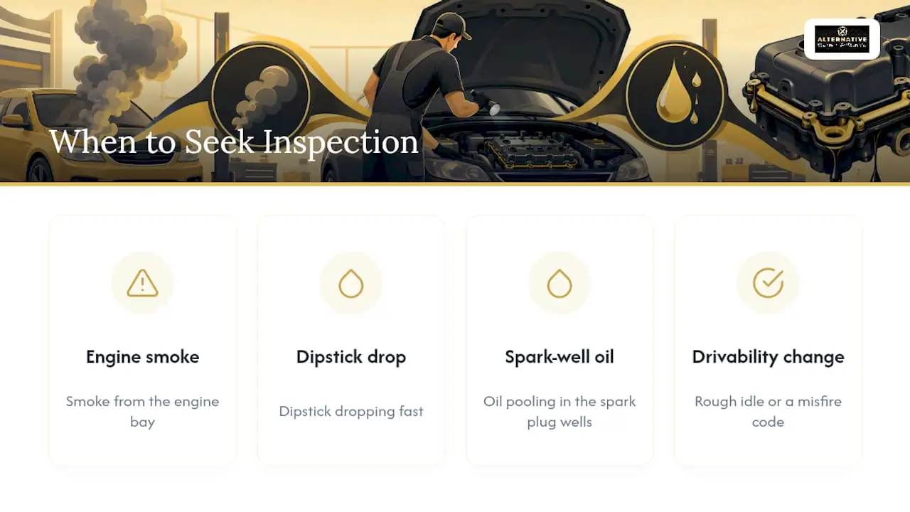 Four warning signs of a worsening oil leak