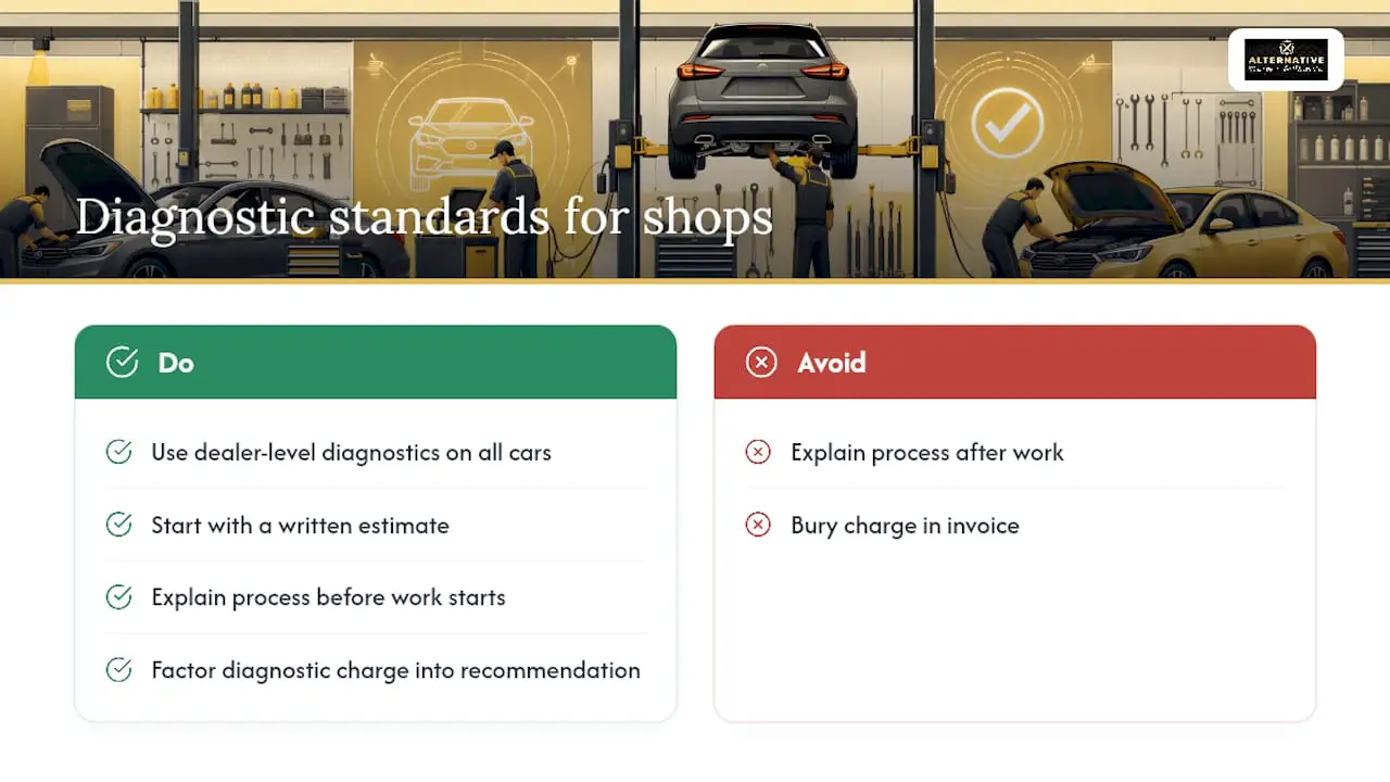How Alternative European & Domestic Handles Diagnostics — overview diagram
