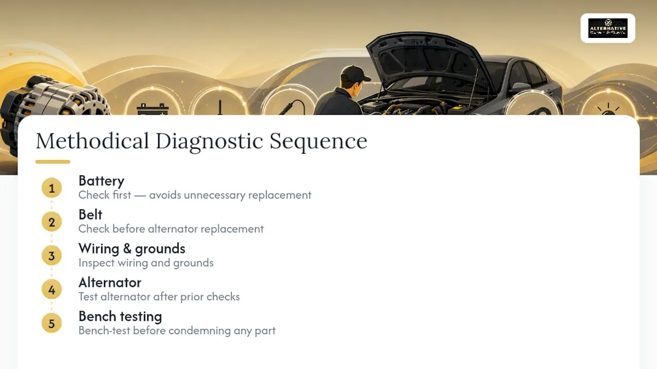 Correct order for alternator diagnosis