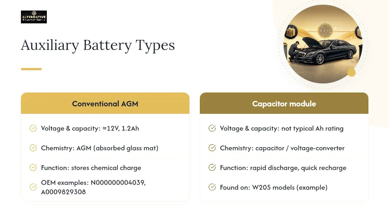Auxiliary Battery Types and Specs: OEM vs. Aftermarket — overview diagram