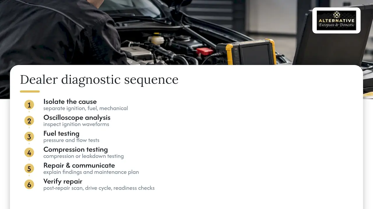 Misfire diagnostic verification sequence