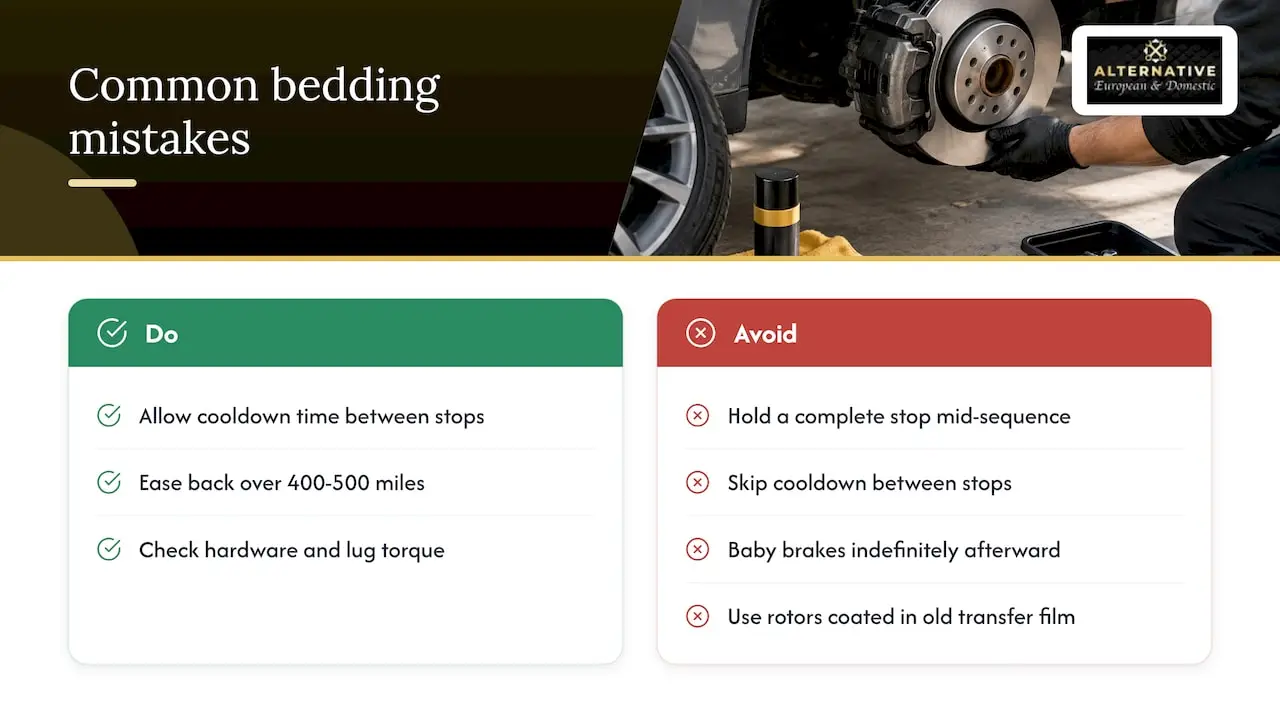 Common mistakes that ruin a bedding attempt — overview diagram