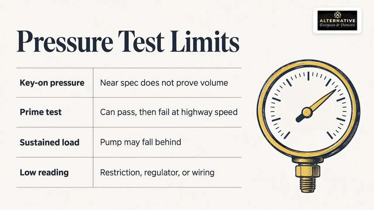 Fuel pressure readings and possible causes