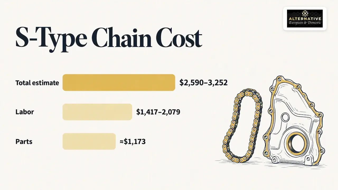 What does Jaguar timing chain replacement cost? — overview diagram
